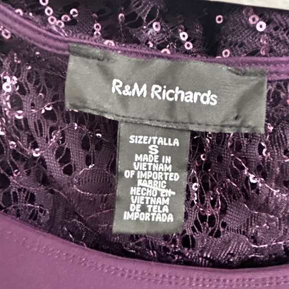 Purple Sequined formal top. Tank top with Sequined cape overlay. Size Small - Picture 4 of 5